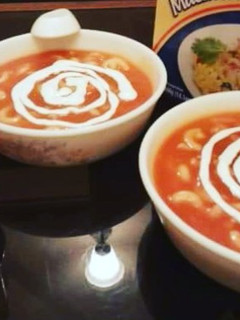 A picture of Tomato Carrot Soup.