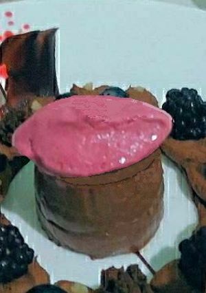 Una foto de Helado artesanal de frambuesa