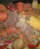 Pucherito en olla de barro