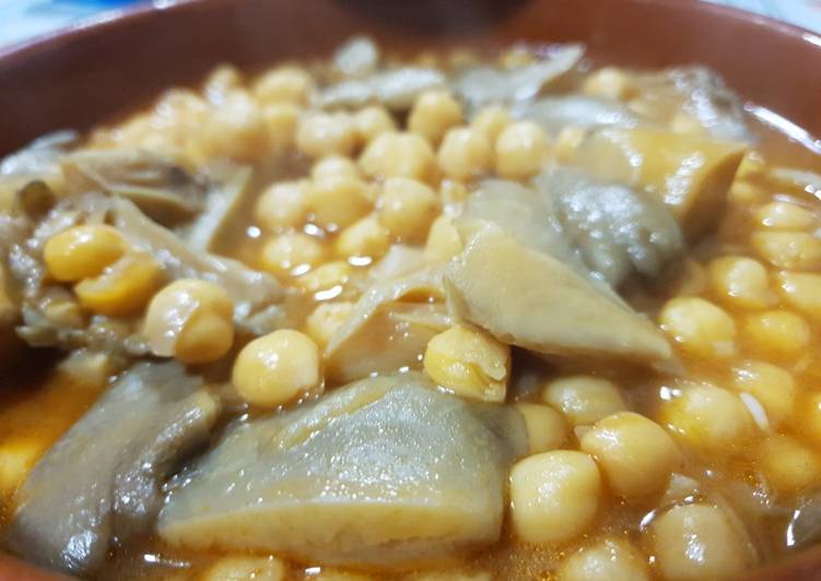 Callos veganos con garbanzos