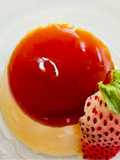 คัสตาร์ดวุ้นคาราเมลเคียงสตรอเบอร์รี่สด🍓🍓🍮