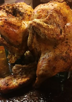 Sörösdobozon sült csirke recept fotója
