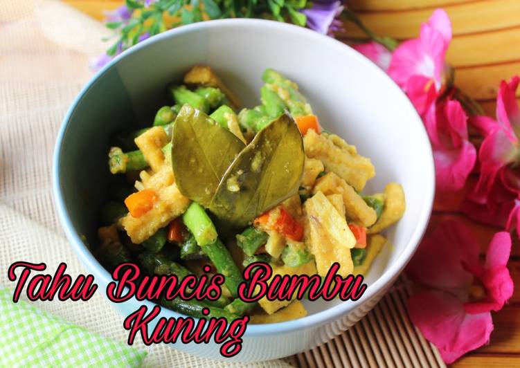 Resep Tahu buncis bumbu kuning Anti Gagal