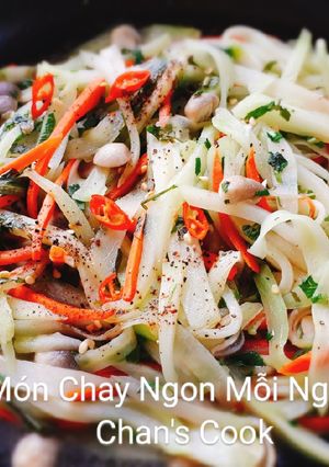 Hình của món Su su xào chay.