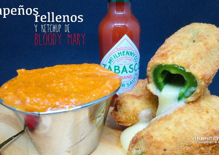 Jalapeños rellenos de queso y ketchup de Bloody Mary