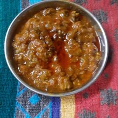 A picture of Baingan ka bharta.