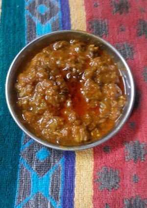 A picture of Baingan ka bharta.