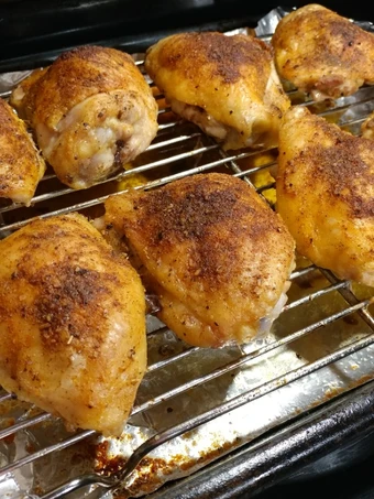 Simple Way Make Recipe Crispy Baked Chicken Thighs that is  Makes Drooling, So Delicious}