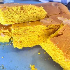 A picture of Sfouf - Lebanese turmeric cake (almost vegan! egg-free, butter-free).