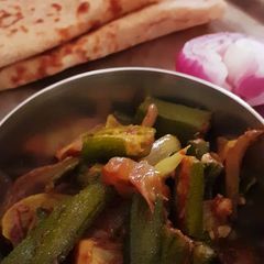 A picture of Bhindi 2 Pyaza (Dhaba Style Ladyfinger/Okra Recipe).
