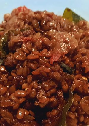 A picture of Horsegram stir fry(in Malayalam- muthira mezhukkupuratty).