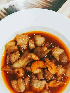 Hình của món Tôm đất rang thịt.