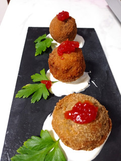 Una foto de Champiñones rellenos rebozados