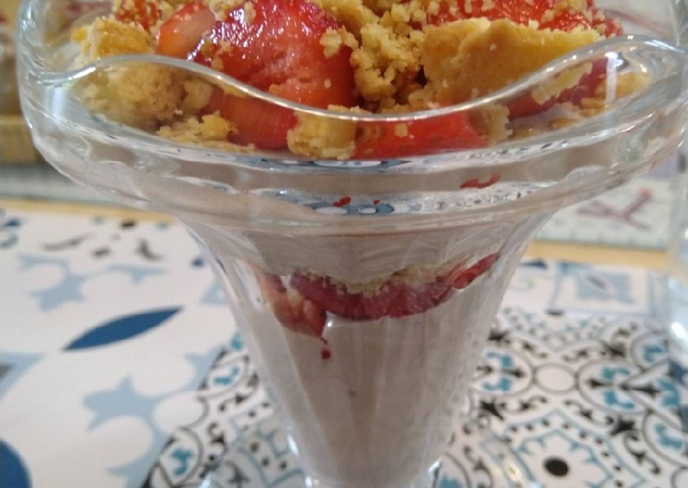 Coupe fraise mousse chocolat