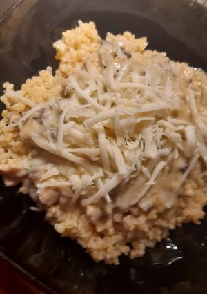 Tejszínes gombás póréhagymás csirkemmel recept fotója