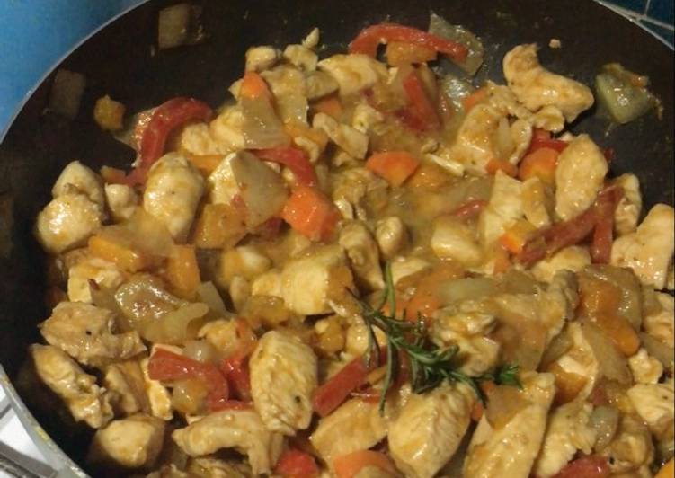 Pollo salteado con verduras Receta de Mati Firmat- Cookpad