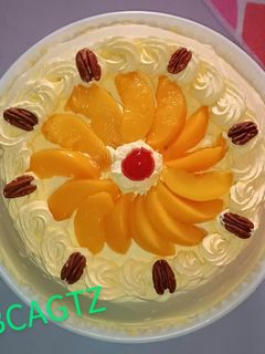 Una foto de Pastel tres leches Durazno y Nuez