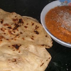 A picture of Homemade Butter naan without yeast and tandoor.