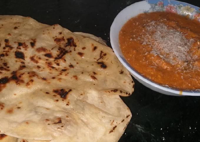Homemade Butter naan without yeast and tandoor