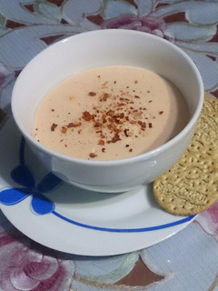 Una foto de Sopa crema de cacahuate