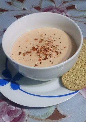 Una foto de Sopa crema de cacahuate