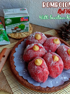 Foto resep Bomboloni Red Velvet Vla Keju with Santan Kara
