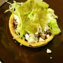 A picture of Falafel Mexican Sopes.