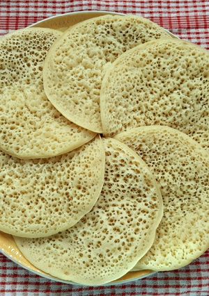 Una foto de Bagrir (tortitas marroquíes)