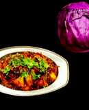 Red cabbage and Aloo ki Sabji