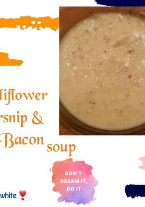 A picture of Cauliflower Parsnip & Bacon Soup.