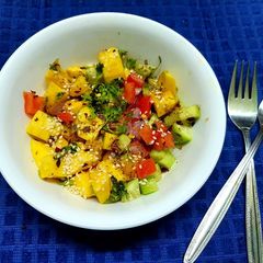 A picture of Mango Cucumber Salsa.