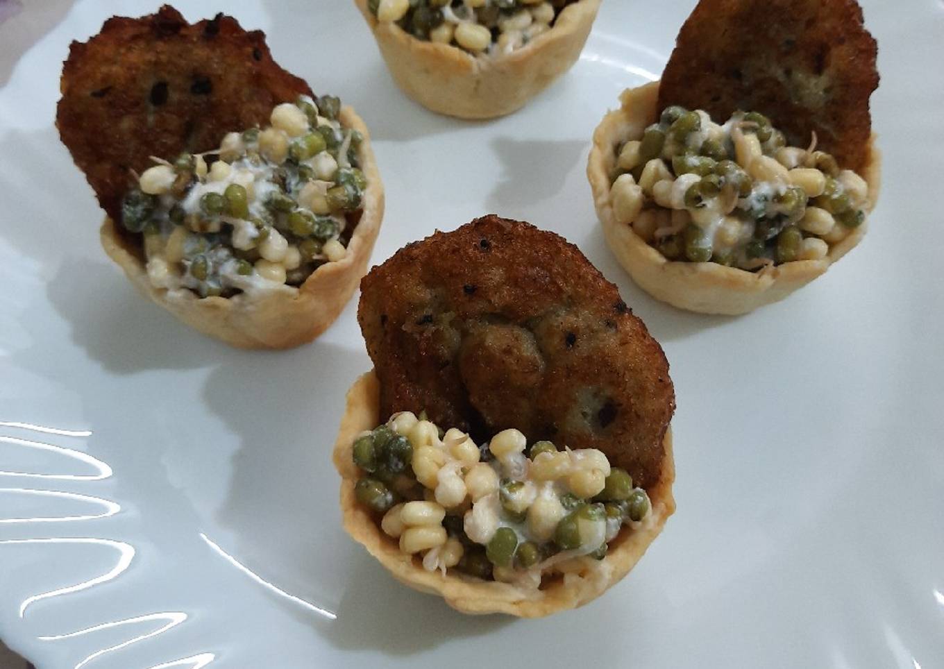 Sprouts Pakora Tart