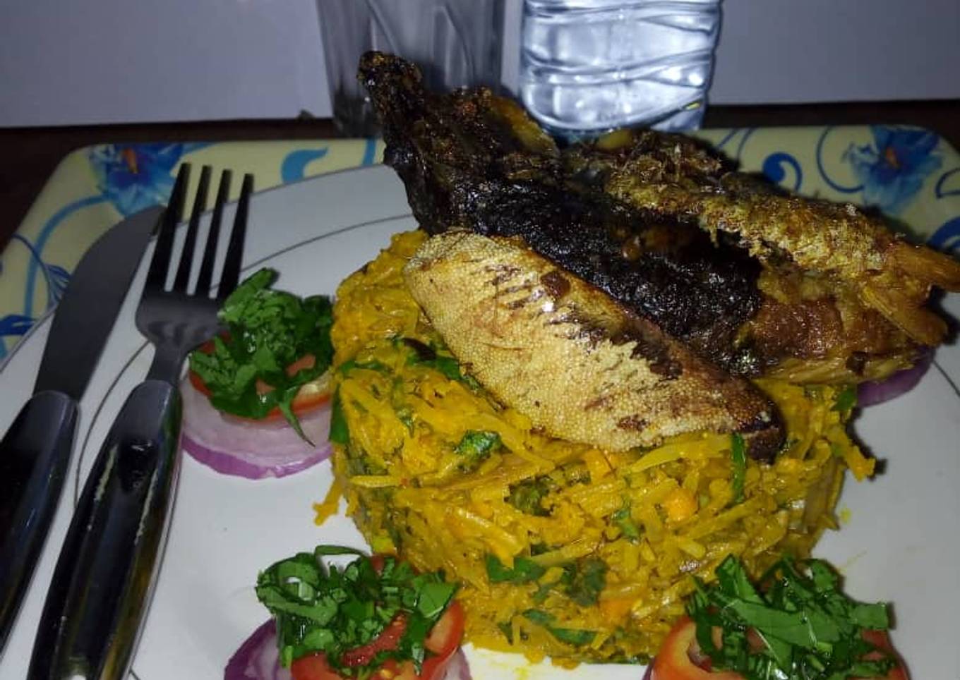 Abacha and smoked fish