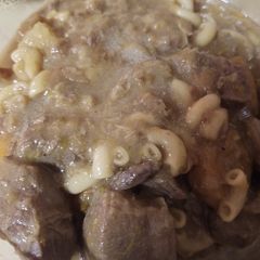 A picture of Easy InstantPot lamb and veggie stew with pasta.
