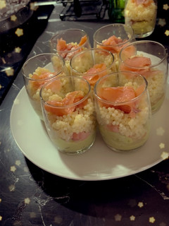 Une photo de Verrine avocat saumon