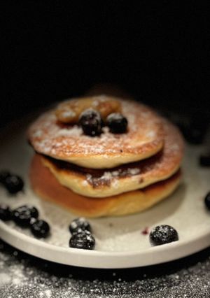 A picture of Fluffy fluffy pancakes.