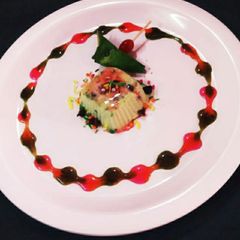A picture of Paan panna cotta.