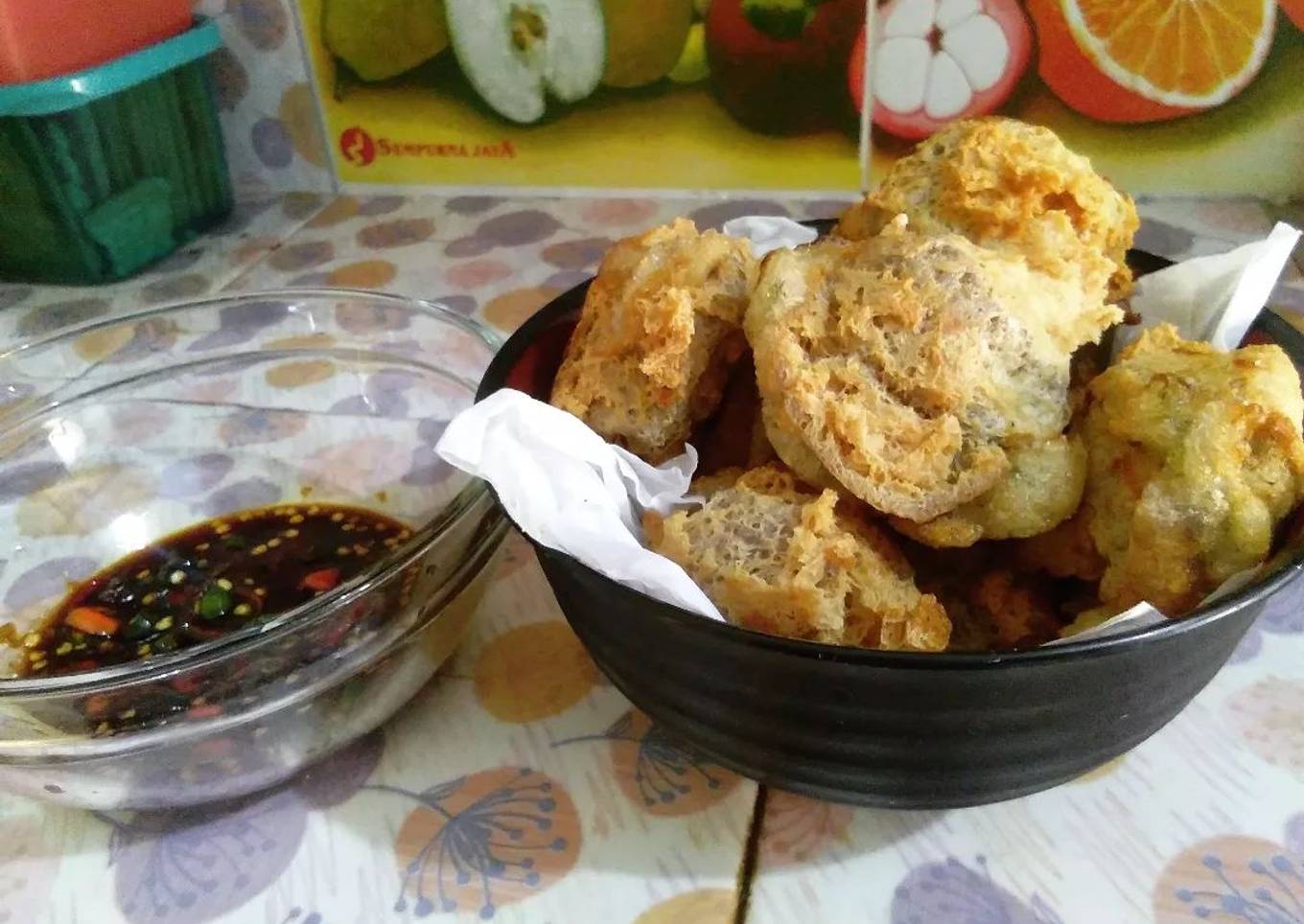Tahu walik Aci + sambal kecap bwg putih