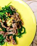 Rau Cải Cúc Xào Thịt Bò