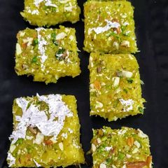 A picture of Mango Coconut Burfi.