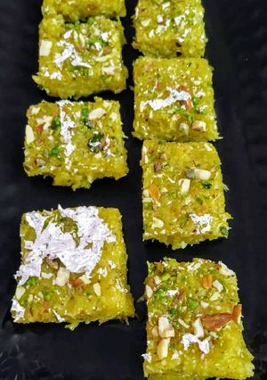 A picture of Mango Coconut Burfi.