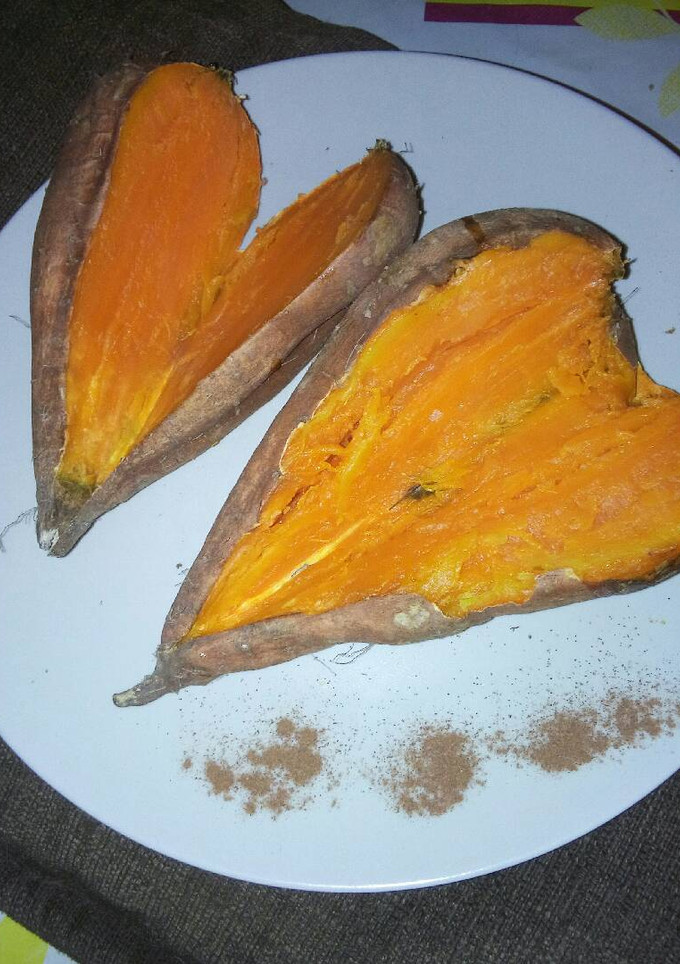 Una foto de Boniatos asados con canela (con forma de corazón)