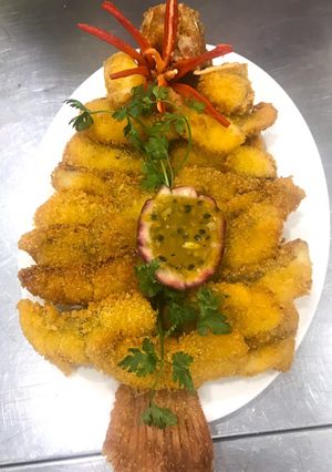 Hình của món Cá Diêu Hồng Chiên Giòn Sốt Chanh Dây.