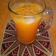A picture of Mango squash with basil seeds.