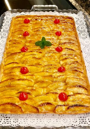Una foto de “Tarta de manzana con masa crujiente”(Apple pie with crispy dough”)