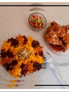 عکسی از دستور مرصع پلو با مرغ
