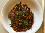 A picture of brocolli and beans stir fry