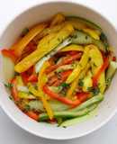 Mango Bell peppers Cucumber Salad with Thyme Vinaigrette
