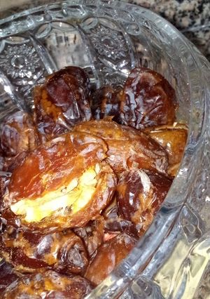 صورة لوصفة تمر محشي جوز قلب 🥰❤️