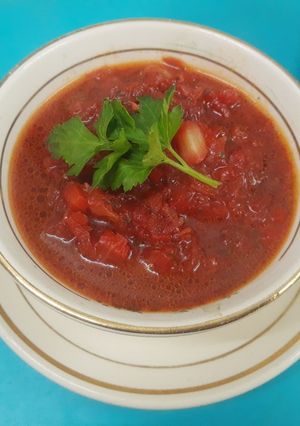 Una foto de Sopa típica de Rusia "Borsch"